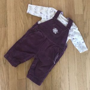 Carters long sleeve onesie and overalls set
